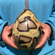 5.4LB Natural Septarian Dragon quartz Crystal egg Mineral Specimen Healing picture