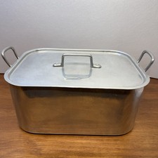 Vintage Tournus France Aluminum Small Roasting Pan / Fish Kettle 11
