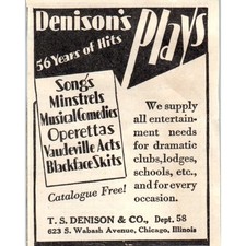 T.S. Denison & Co Chicago Denison's Plays 1930s Magazine Advertisement AE4-I1 picture