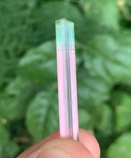 9.50 ct top quality heated bi-color tourmaline rough crystal from Afghanistan picture