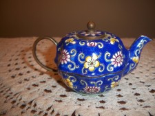 Vintage Miniature Chinese Cloisenne Enameled Teapot picture