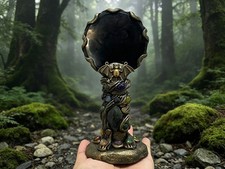Handheld Obsidian Scrying Mirror Wand with Labradorite, Crystal Divination Tool picture