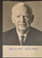 FORMER West German President Heinrich Lubke Signed Photo picture