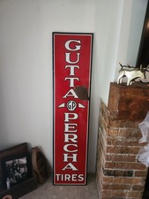 GUTTA PERCHA TIRES 5 FOOT PORCELAIN SIGN C1920's VINTAGE picture