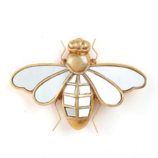 Decorative Bug Insects Beetle Mirrors - Gold Resin Little Bee Glass Wall Deco... picture