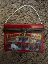 Barnum's Animal Crackers Midwest Of Cannon Falls Porcelain Hing Trinket Box+Lion picture