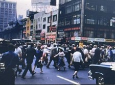 1960 NYC 7th Avenue 34th Street Crowds Storefronts Kodachrome Slide picture