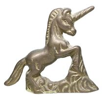 2.5” Brass Unicorn Mini Figurine Toy Vtg Taiwan picture