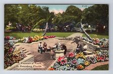 St Petersburg FL-Florida, Fountain Of Youth, Antique, Vintage Souvenir Postcard picture