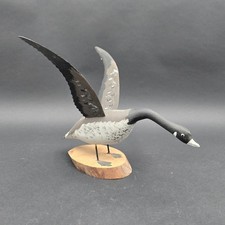 Sculpture Tremblay Canada Goose Hand Painted Wood Figurine Flying Landing Decoy picture