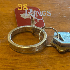 EXCLUSIVE SILVER COIN RING KEYCHAIN made from a Morgan Dollar Handmade USA picture