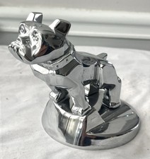 VINTAGE EXCELLENT MACK TRUCK BULLDOG CHROME HOOD ORNAMENT 87931 WITH BASE 14MF45 picture