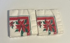 Vintage 1989 Viva Paper Beverage Napkins Holiday Poinsettia Flowers 5x5 24 each  picture