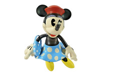 Genuine Disney 6+” Minnie Mouse Plastic Figurine Blue Polka Dot Dress With Purse picture
