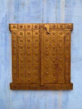 Wall Decor Window, Wooden Hand Carved Window with Brass Work, Indian Handicrafts picture