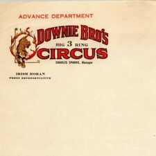 Scarce c1953 Downie Bros. Circus Letterhead - Charles Sparks - Irish Horan picture