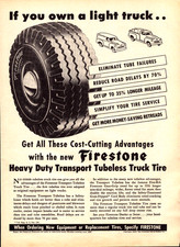 Firestone Tires Heavy Duty Transport Tubeless Truck Tires Vintage Print Ad 1955 picture