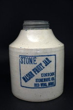 A++ Antique Red Wing One Half Gallon Union Stoneware Co. Mason Stone Fruit Jar picture
