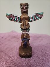 Alaska Thunderbird Totem Pole Native Figurine Sculpture Souvenir picture