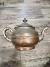 Antique Rochester Stamping Works Copper Nickel Teapot Kettle Victorian 1890s  picture