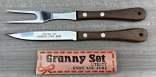 1981 Vintage MCM Vernco Knife And Fork Set Granny Set Stainless Steel Japan picture