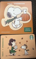Starbucks USA NEW Snoopy Peanuts Card set of 2  2026 Gift Card picture