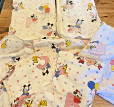 8PC VINTAGE 1984 WALT DISNEY BABY BEDDING SET DUNDEE MICKEY MINNIE DONALD PLUTO picture