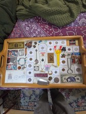 Antique Junk Drawer Lot With Silver, Gold, Coins, Jewlery, Pins And More picture