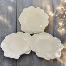 Roscher Flower Antique Butter Yellow Dish Plate 9inch Flower Shape Plate Set 3 picture