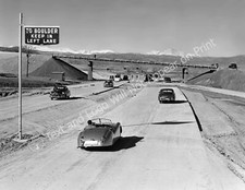 1952 Approaching Tollbooth Boulder- Denver Turnpike, Colorado Old Photo Reprint picture