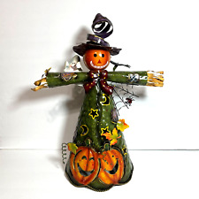Halloween Scarecrow Witch Jack O Lanterns Metal Figurine picture