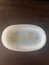 French Milk Glass Dish – Eiffel Tower Restaurants/Breweriana /Champigneulles picture