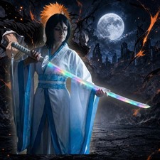 40inch Vapour Rukia Katana Glow Fog Sword Anime Bleach Cosplay Real Size Japanes picture