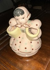 VTG Pink Holland Dutch Girl Buckets Ceramic Planter picture