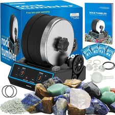 3.6LB Professional Rock Tumbler Kit, 3 Speed Settings & Digital 9-Day Timer, Rou picture