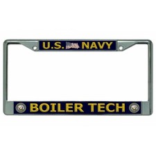 navy boiler tech seal logo military license plate frame usa made picture