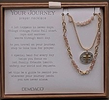 NIB Demdaco Your Journey Beaded Cross  Prayer Necklace Gold/Silver Tone  picture