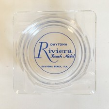 Ashtray Daytona Beach FL Riviera Beach Motel USA Glass Vintage picture