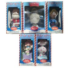 2002 Rudolph the Red-Nosed Reindeer Bobblehead Lot Of 5 Rare Vtg Nos Christmas picture