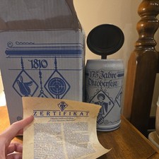 Official 1985 Oktoberfest 175th 1-Liter Rastal Beer Stein Munich w/ Certificate picture