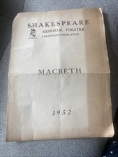 Shakespeare Memorial Theatre Stratford-Upon-Avon The Macbeth 1952 Program picture