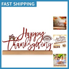 Elegant 13.78 in Happy Thanksgiving Metal Turkey Centerpiece for Festive Decor picture