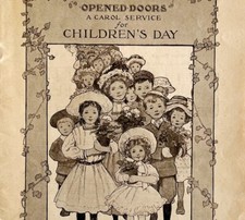 Opened Doors 1909 Children's Day Carol Service Sheet Music Booklet Church DWAA19 picture