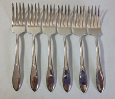 WM Rogers Original Pickwick Silverplate Salad Dessert Forks Set of 6 Flatware picture