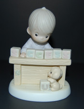 Vintage 1990 Precious Moments Figurine I Can't Spell Success Without You 523763 picture
