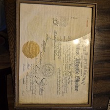 YAARAB Shriners Membership Certificate 1924 Atlanta Georgia Vintage Original picture