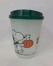 Starbucks Peanuts Snoopy Reusable Plastic Cup with Green Lid 16oz European 2026 picture