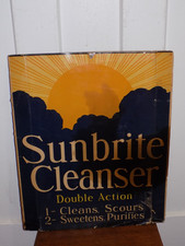 Vintage Sunbrite Cleanser Cardboard Double Sided Store Display Sign picture