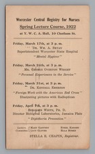 1922 Worcester Nurses Lecture Postal Card Mental Hygiene State Hospital Bryan picture