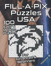 Fill-A-Pix Logic Grid Puzzle Book USA: Mosaic Puzzle Book USA & America in Easy picture